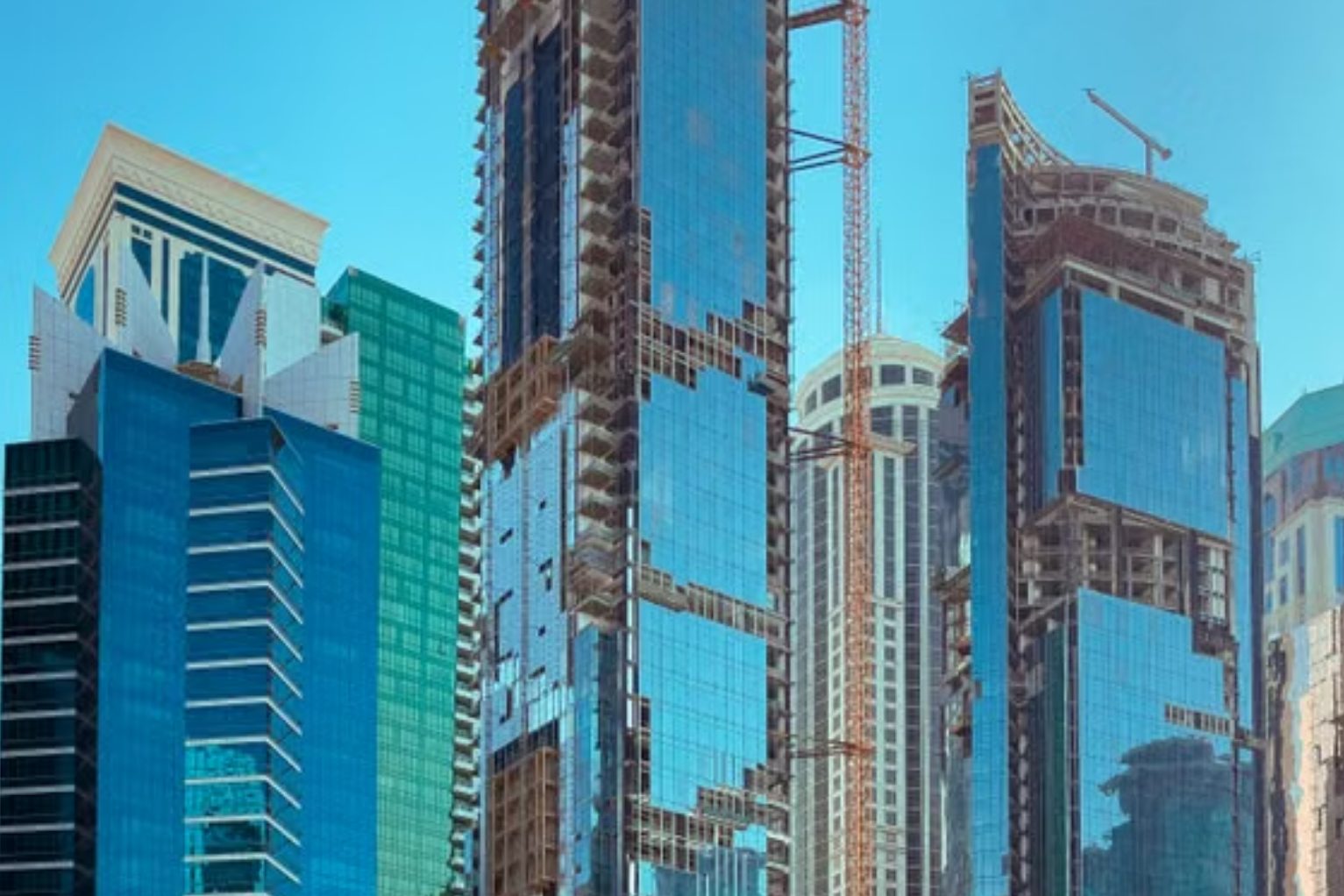 Towers under construction in Doha